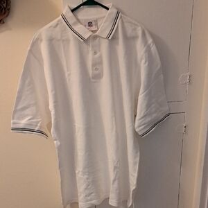 NFL VF Image wear Men's XL WHT Polo Shirt, BLK/Grey Collar, NWT